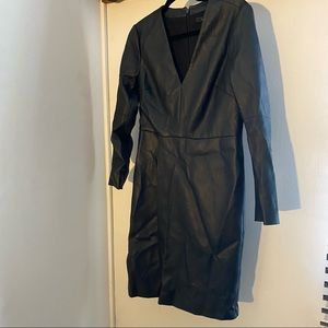 BCBGMAXAZRIA Faux Leather Wrap Dress